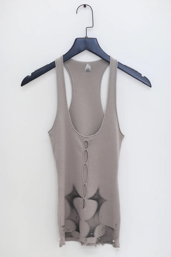 RUI printed hollow vest RSS24KN13 smoke gray print
